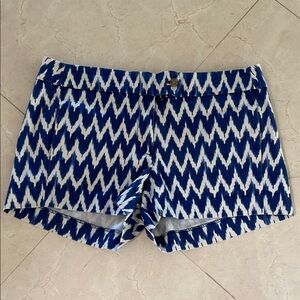 J. Crew Blue and White Zigzag Women's Shorts